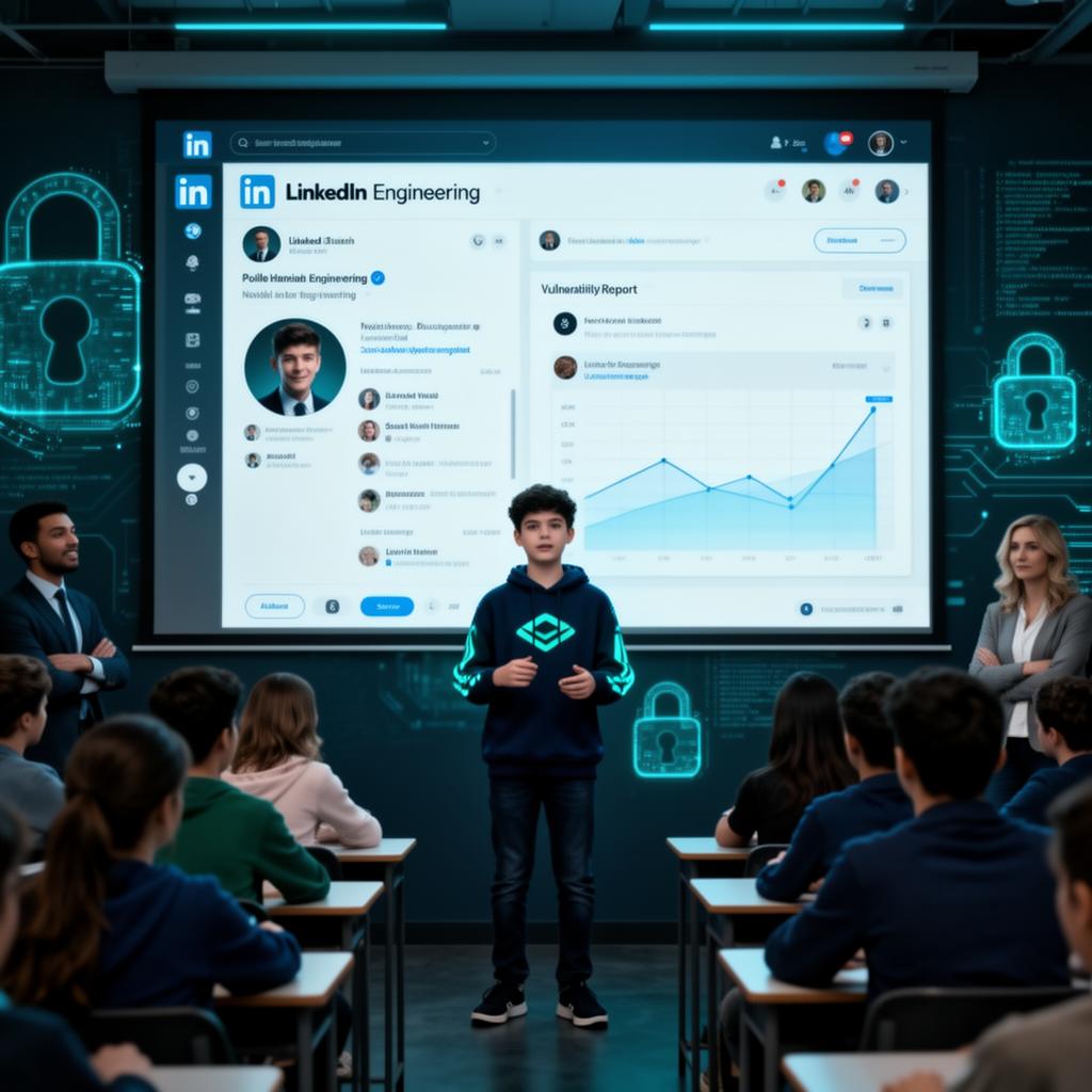 Student presenting their cybersecurity findings